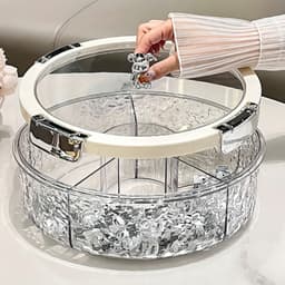 Khay đựng mứt tết PTLUXURY khay đựng bánh kẹo chia ngăn, thiết kế sang trọng, nắp kín chống bụi, chống bẩn 8