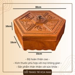 Khay gỗ đựng bánh kẹo - Hộp gỗ đựng bánh kẹo tết - Khay gỗ Hương cao cấp - Gỗ Hoa Nam - HN 05 4