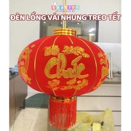 Đèn lồng vải nhung đỏ Treo Tết Lễ Hội Size 60cm 80cm 100cm trang trí năm mới 2
