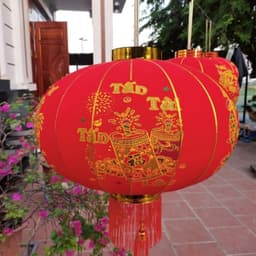 Đèn lồng vải nhung đỏ Treo Tết Lễ Hội Size 60cm 80cm 100cm trang trí năm mới 4