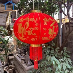 Đèn lồng vải nhung đỏ Treo Tết Lễ Hội Size 60cm 80cm 100cm trang trí năm mới 5