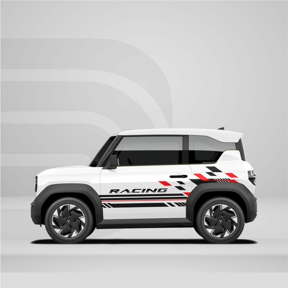 [HỎA TỐC] Sticker Tem Dán Decal Xe VF3 Mẫu Racing In Hình Theo Yêu Cầu IB SHOP Temxe.Net