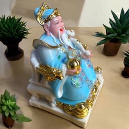 Bộ tượng thần tài đá RỒNG VIỆT, tượng tài địa đài loan cao cấp xanh biển cho gia chủ mệnh thuỷ, mộc 7