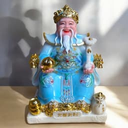 Bộ tượng thần tài đá RỒNG VIỆT, tượng tài địa đài loan cao cấp xanh biển cho gia chủ mệnh thuỷ, mộc 8