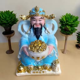 Bộ tượng thần tài đá RỒNG VIỆT, tượng tài địa đài loan cao cấp xanh biển cho gia chủ mệnh thuỷ, mộc 2