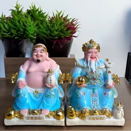 Bộ tượng thần tài đá RỒNG VIỆT, tượng tài địa đài loan cao cấp xanh biển cho gia chủ mệnh thuỷ, mộc 3