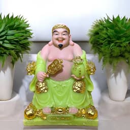 Tượng thần tài đá RỒNG VIỆT, tượng tài địa đá đài loan cao cấp xanh ngọc cho gia chủ mệnh mộc, hoả 3