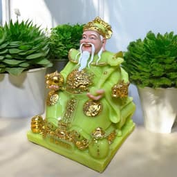 Tượng thần tài đá RỒNG VIỆT, tượng tài địa đá đài loan cao cấp xanh ngọc cho gia chủ mệnh mộc, hoả 7