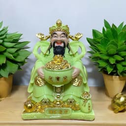 Tượng thần tài đá RỒNG VIỆT, tượng tài địa đá đài loan cao cấp xanh ngọc cho gia chủ mệnh mộc, hoả 8