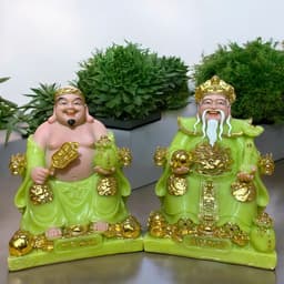 Tượng thần tài đá RỒNG VIỆT, tượng tài địa đá đài loan cao cấp xanh ngọc cho gia chủ mệnh mộc, hoả 2