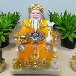 Bộ tượng thần tài đá RỒNG VIỆT, tượng tài địa đá đài loan cao cấp gấm vàng cho gia chủ mệnh hoả, thổ 9
