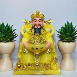 Bộ tượng Thần tài Phú Quý RỒNG VIỆT, tượng tài địa đá vàng thạch anh cao cấp cho mệnh thổ và kim 3