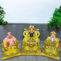 Bộ tượng Thần tài Phú Quý RỒNG VIỆT, tượng tài địa đá vàng thạch anh cao cấp cho mệnh thổ và kim 9