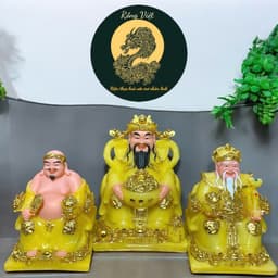 Bộ tượng Thần tài Phú Quý RỒNG VIỆT, tượng tài địa đá vàng thạch anh cao cấp cho mệnh thổ và kim 1
