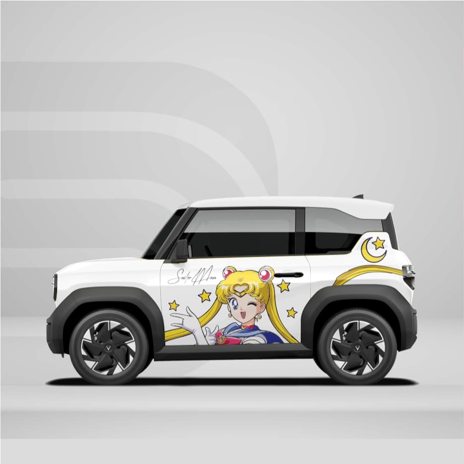 [HỎA TỐC] Sticker Tem Dán Decal Xe VF3  Hoạt Hình Cute In Hình Theo Yêu Cầu IB Shop Temxe.Net