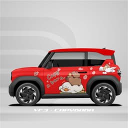 [HỎA TỐC] Sticker Tem Dán Decal Xe VF3 Mẫu Capybara  In Hình Theo Yêu Cầu IB Shop Temxe.Net 8