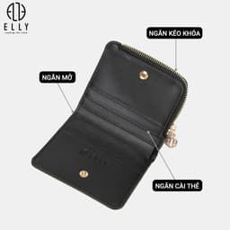 [Tặng hộp 20.10] Ví nữ cao cấp da thật ELLY EV88 ví cầm tay nhỏ gọn chính hãng 6