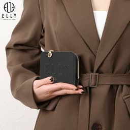 [Tặng hộp 20.10] Ví nữ cao cấp da thật ELLY EV88 ví cầm tay nhỏ gọn chính hãng 2