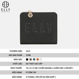 [Tặng hộp 20.10] Ví nữ cao cấp da thật ELLY EV88 ví cầm tay nhỏ gọn chính hãng 3
