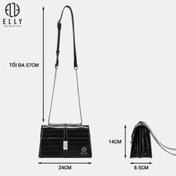 [Tặng hộp 20.10] Túi xách nữ thời trang ELLY EL323 đeo chéo đeo vai da tổng hợp cao cấp chính hãng 3