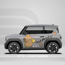 [HỎA TỐC] Sticker Tem Dán Decal Xe VF3 Hình Capybara  In Hình Theo Yêu Cầu IB Shop Temxe.Net 7