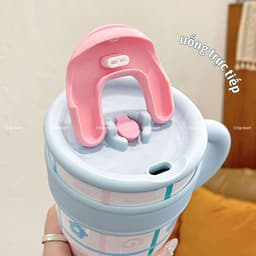 VINBEO Ly Giữ Nhiệt Inox 316L In Hình Động Vật 1200ml Có Ống Hút, Lưới Lọc Trà, Quai Xách Phong Cách Hàn Quốc LY001 3