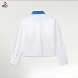 [ẨN] Áo Sơ Mi Dài Tay Nữ GENVIET JEANS Chất Liệu Cotton Dáng Croptop, Áo Crotop Cúc Cài Nữ Trẻ Trung 8748 7
