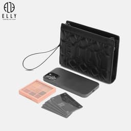 [Tặng hộp 20.10] Clutch nữ ELLY EC65 ví cầm tay da thật cao cấp đeo chéo đeo vai dự tiệc sang trọng 6