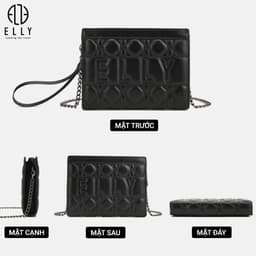 [Tặng hộp 20.10] Clutch nữ ELLY EC65 ví cầm tay da thật cao cấp đeo chéo đeo vai dự tiệc sang trọng 4