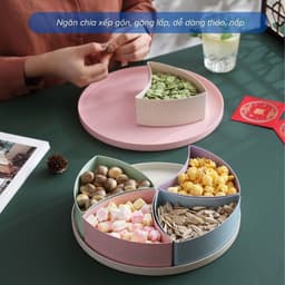 Khay Đựng Bánh Kẹo Mứt Tết 5 Ngăn Cách Điệu Bằng Nhựa Lúa Mạch Trang Trí Ngày Lễ, Tết Siêu Đẹp 5