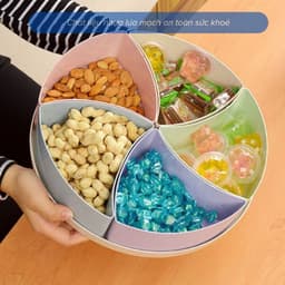 Khay Đựng Bánh Kẹo Mứt Tết 5 Ngăn Cách Điệu Bằng Nhựa Lúa Mạch Trang Trí Ngày Lễ, Tết Siêu Đẹp 6