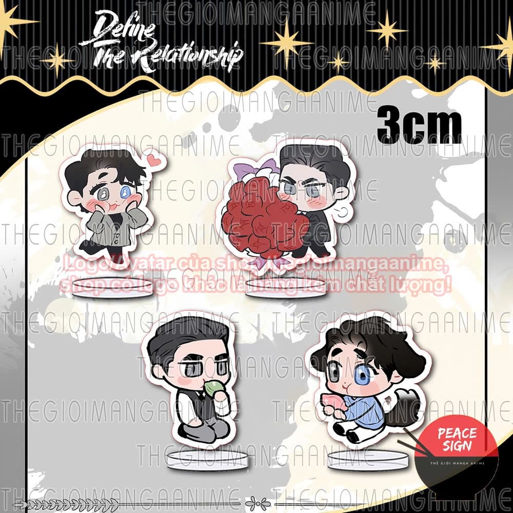 (mua 1 tặng 1) (3cm) Mô hình DEFINE THE RELATIONSHIP Định rõ mối quan hệ in hình tượng mica trang trí anime chibi