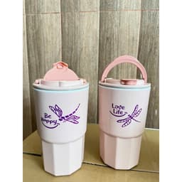 Ly Nhựa 2 Lớp - Ly Nhựa Ống Hút Tân Lập Thành mẫu ly cao có ống hút (Giao Màu Ngẫu Nhiên ) 9