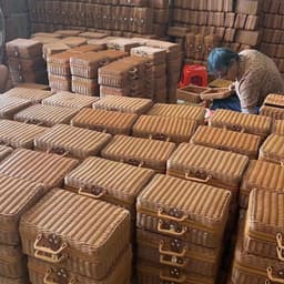 Vali giả mây, vali đựng đồ retro, hộp đựng quà tặng, hộp mây, hộp mây cưới, hộp quà giáng sinh 8