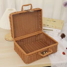 Vali giả mây, vali đựng đồ retro, hộp đựng quà tặng, hộp mây, hộp mây cưới, hộp quà giáng sinh 5