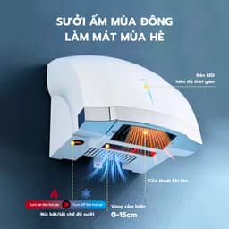INTERHASA Máy sấy tay điện tốc độ cao HSD-A1003 cảm ứng hồng ngoại, tự động, không chạm 2 chế độ 3