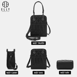 [Tặng hộp 20.10] Túi xách nữ da thật ELLY ET159 túi hộp đeo chéo đeo vai xách tay cao cấp chính hãng 4
