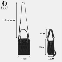 [Tặng hộp 20.10] Túi xách nữ da thật ELLY ET159 túi hộp đeo chéo đeo vai xách tay cao cấp chính hãng 3