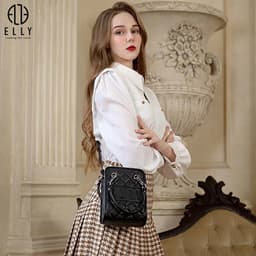 [Tặng hộp 20.10] Túi xách nữ da thật ELLY ET159 túi hộp đeo chéo đeo vai xách tay cao cấp chính hãng 2