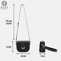 [Tặng hộp 20.10] Túi xách nữ da thật ELLY ET163 túi bán nguyệt đeo chéo đeo vai xách tay cao cấp chính hãng 3