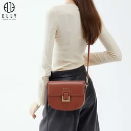 [Tặng hộp 20.10] Túi xách nữ da thật ELLY ET163 túi bán nguyệt đeo chéo đeo vai xách tay cao cấp chính hãng 2