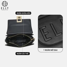 [Tặng hộp 20.10] Túi xách nữ da thật ELLY ET163 túi bán nguyệt đeo chéo đeo vai xách tay cao cấp chính hãng 5