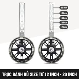 Bánh phụ xe đạp trẻ em có đèn sáng, Bánh phụ xe đạp dành cho size 12 14 16 18 20icnh  BPTE 6