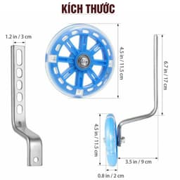 Bánh phụ xe đạp trẻ em có đèn sáng, Bánh phụ xe đạp dành cho size 12 14 16 18 20icnh  BPTE 4