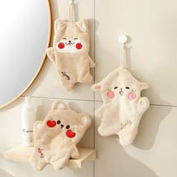 Khăn Lau Tay  Hai Lớp San Hô Lông Cừu Khăn Trẻ Em Khăn Tay Nhà Bếp Phòng Tắm  Khăn Thấm Hút 4