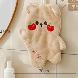 Khăn Lau Tay  Hai Lớp San Hô Lông Cừu Khăn Trẻ Em Khăn Tay Nhà Bếp Phòng Tắm  Khăn Thấm Hút 5