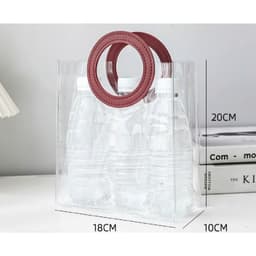 Túi Nhựa Trong Suốt, Túi Quà Tặng Có Quai Cầm Bằng Da, Giỏ Quà Tặng 7