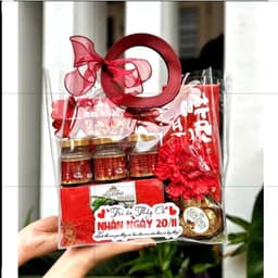 Túi Quai Da Nhựa Trong Suốt, Túi Quà Tặng Quai Da, Giỏ Quà Tặng 2