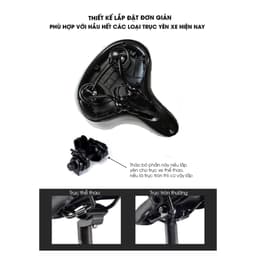 Yên xe đạp thể thao Lò Xo Thép siêu êm, Yên béo chống đau mông khi đạp xe YB01 3