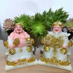 Bộ tượng Thần tài Phú Quý RỒNG VIỆT, tượng tài địa đá màu trắng cao cấp cho mệnh kim và thuỷ 3